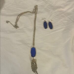Kendra Scott Silver and Blue Necklace